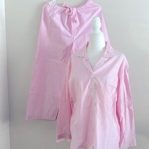 Victoria’s Secret vintage gingham pink & white cotton pj set